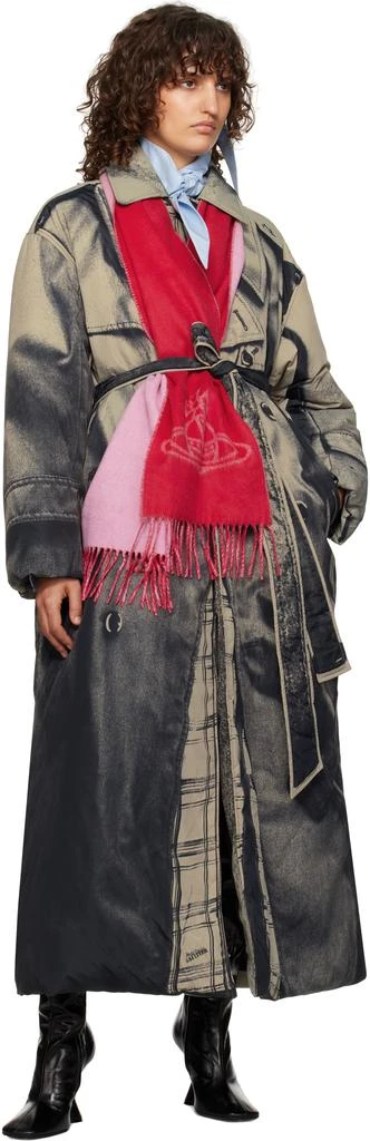 Vivienne Westwood Red & Pink Double Logo Scarf 3