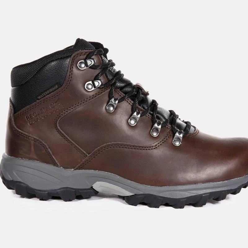 Regatta Great Outdoors Mens Bainsford Waterproof Leather Hiking Boots Peat 1