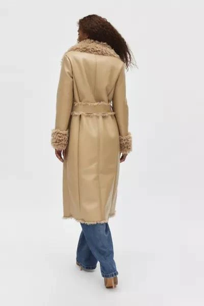 Silence + Noise Silence + Noise Faux Leather Trench Coat 4