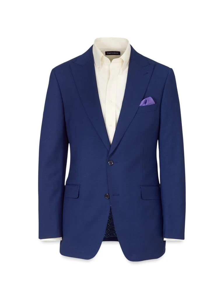 Paul Fredrick Wool Stretch Bengaline Peak Lapel Suit Jacket