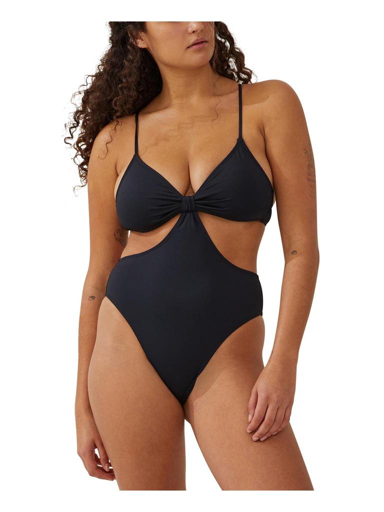 Cotton On Womens Cut-Out Knot One-Piece Swimsuit