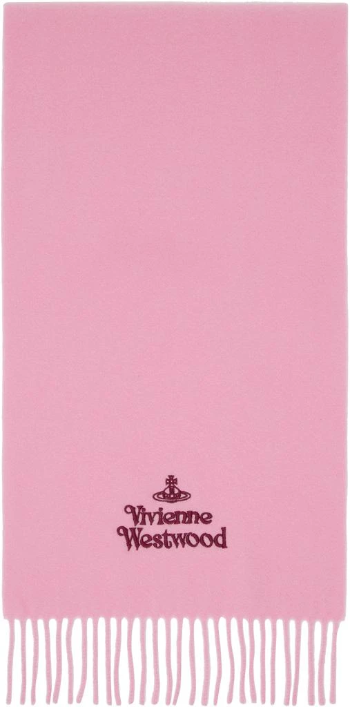 Vivienne Westwood Pink Embroidered Scarf 1