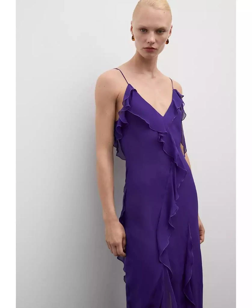 Mango Women's Chiffon Ruffle Dress 9