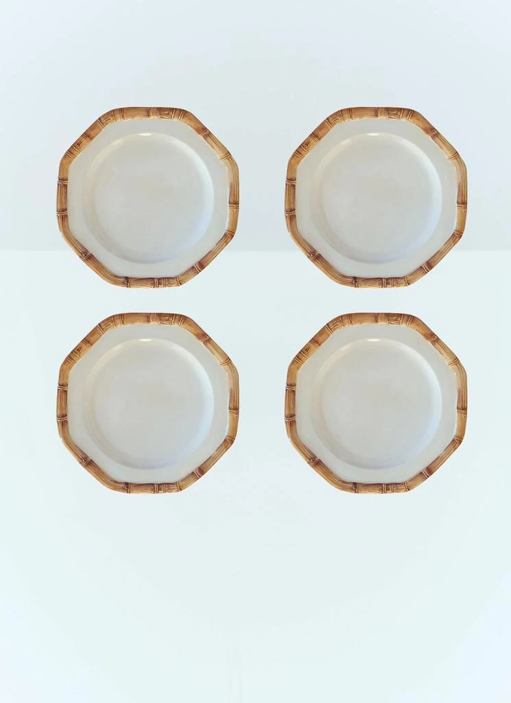 Les-Ottomans Set Of Four Bamboo Dessert Plates
