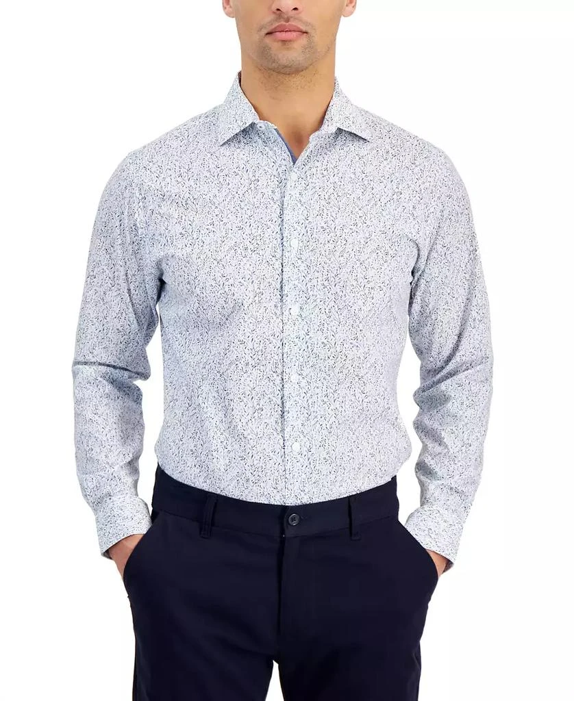 Bar III Men's Slim-Fit Contrast Vine Dress Shirt, Created for Macy's 1