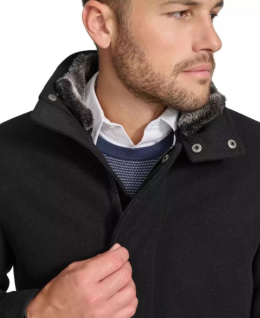 Calvin Klein Men's Urban Walker Coat with Detachable Faux Rabbit Fur at Interior Collar 5