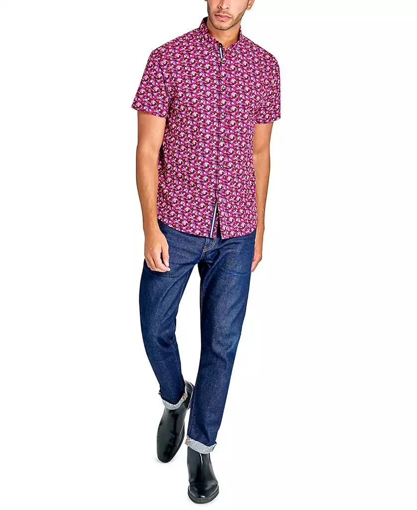 Society of Threads Men's Short Sleeve Button-Front Floral Print Performance Shirt 4