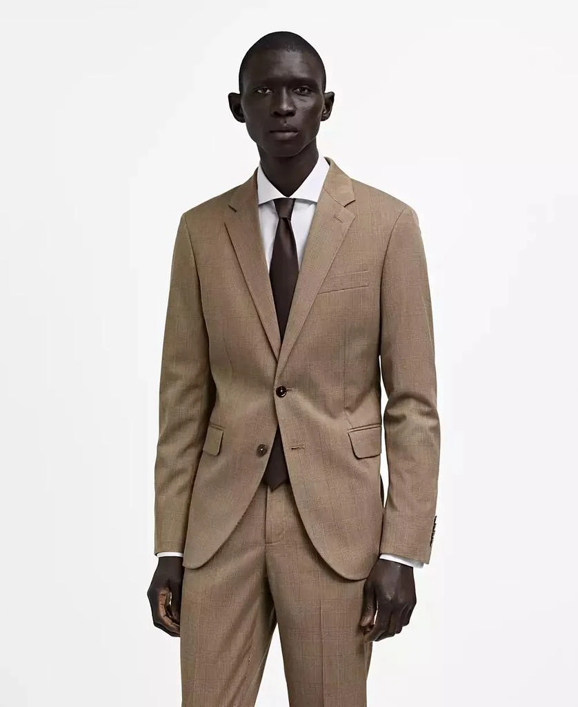 Mango Men's Prince Of Wales Slim-Fit Suit Blazer 1