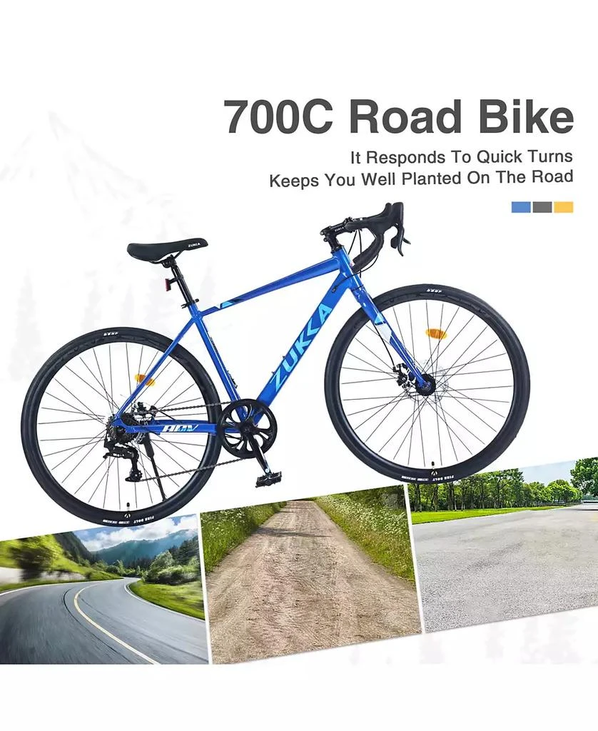 Streamdale Furniture 700C Road Bike, 7 Speed Road Bike, for Men Women, Aluminum Alloy Frame 6