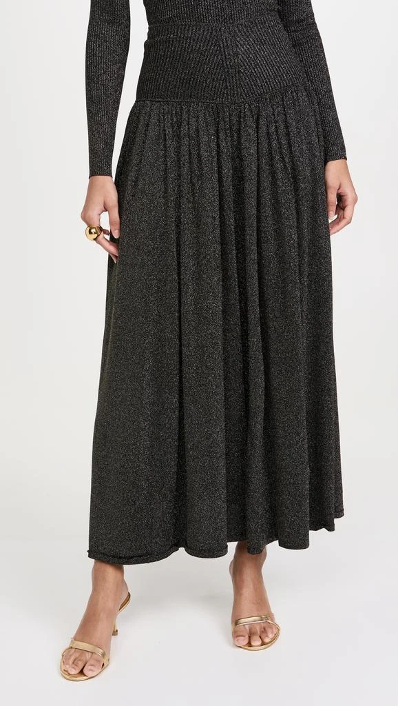 Zimmermann Crush Metallic Flare Skirt 6