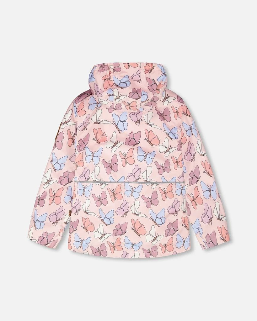 Deux par Deux 3-in-1 Two-Piece Mid-Season Outerwear Set Pink with Printed Butterflies 3