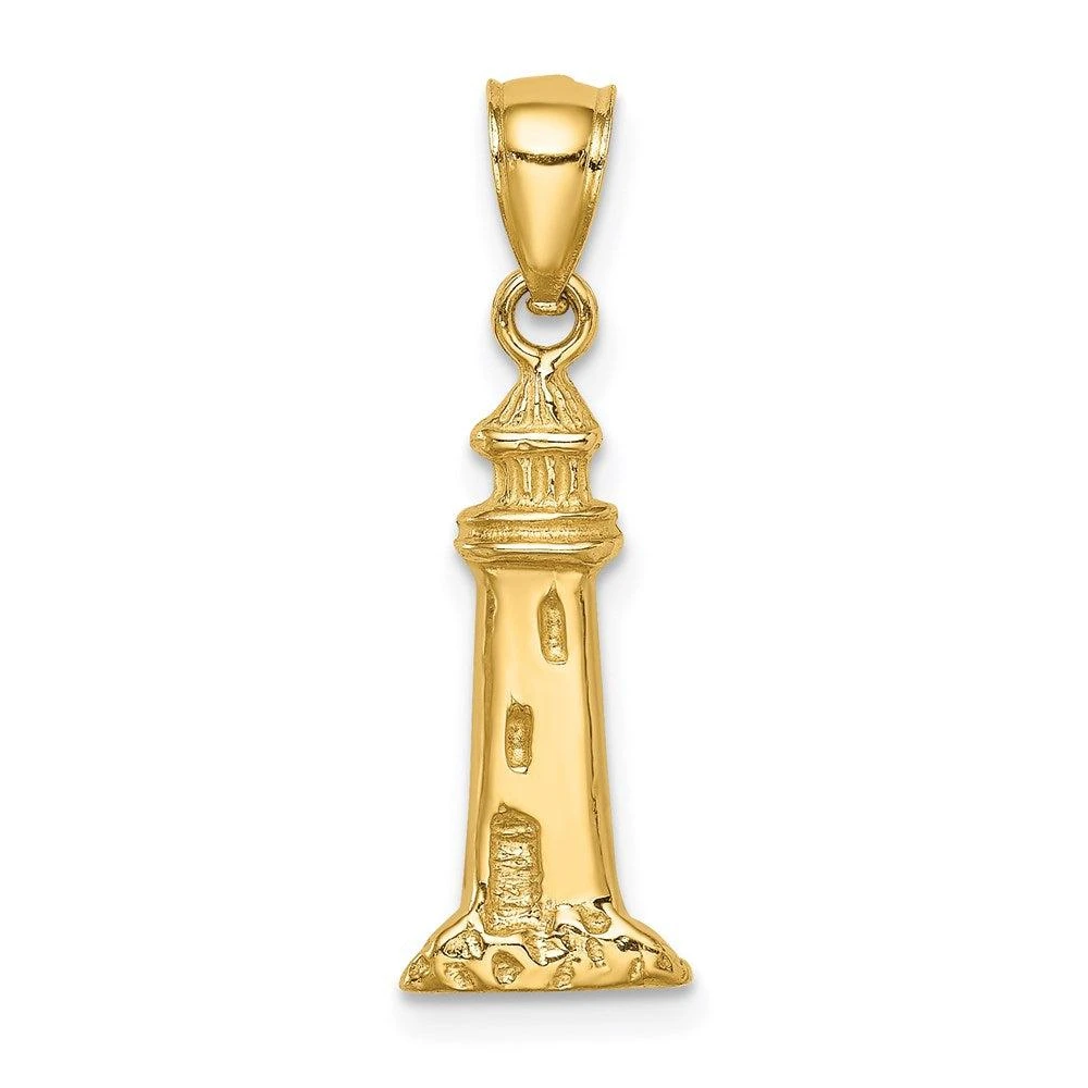 Diamond2Deal 14k Yellow Gold Lighthouse Pendant