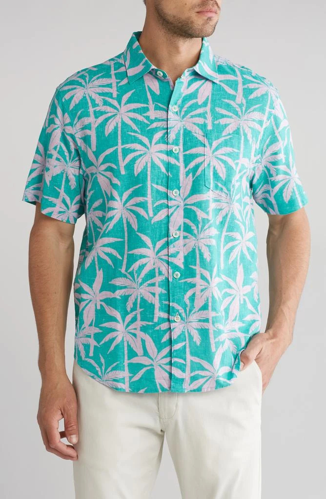 Tommy Bahama Winds of the Palms Waving Short Sleeve Linen & Cotton Button-Up Shirt 1
