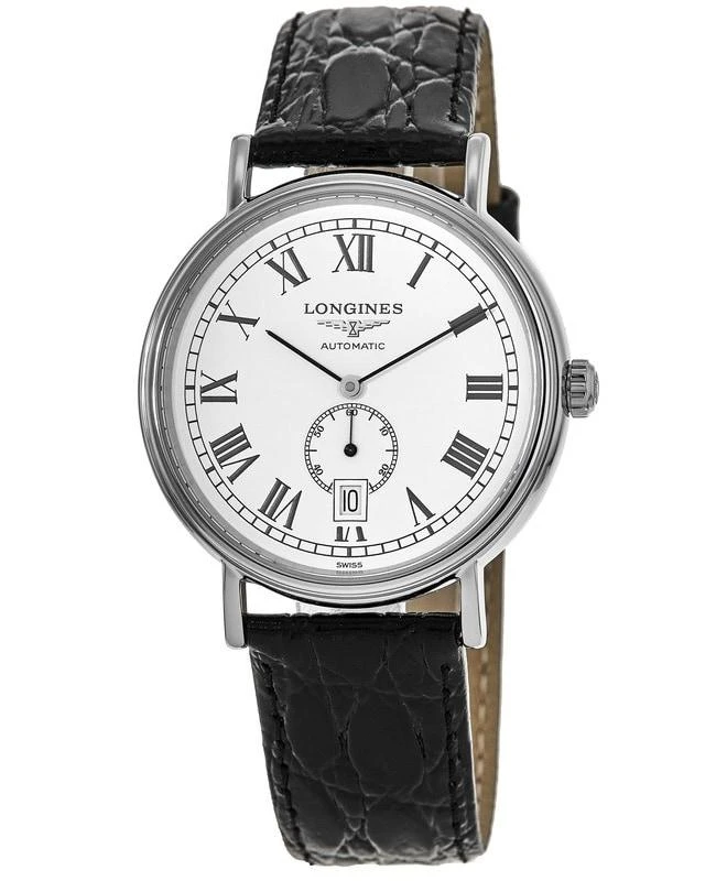 Longines Longines Presence Automatic White Dial Black Leather Strap Men's Watch L4.905.4.11.2 1