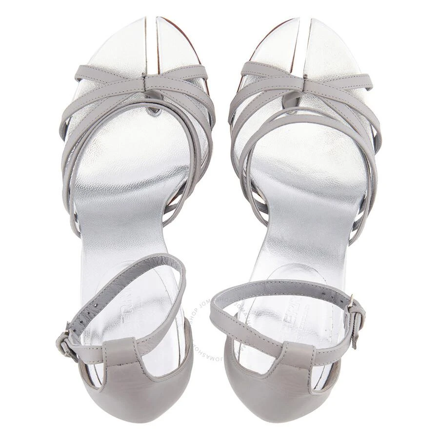Burberry Cloud Grey Split-toe Detail Leather Hove Thong Sandals 3