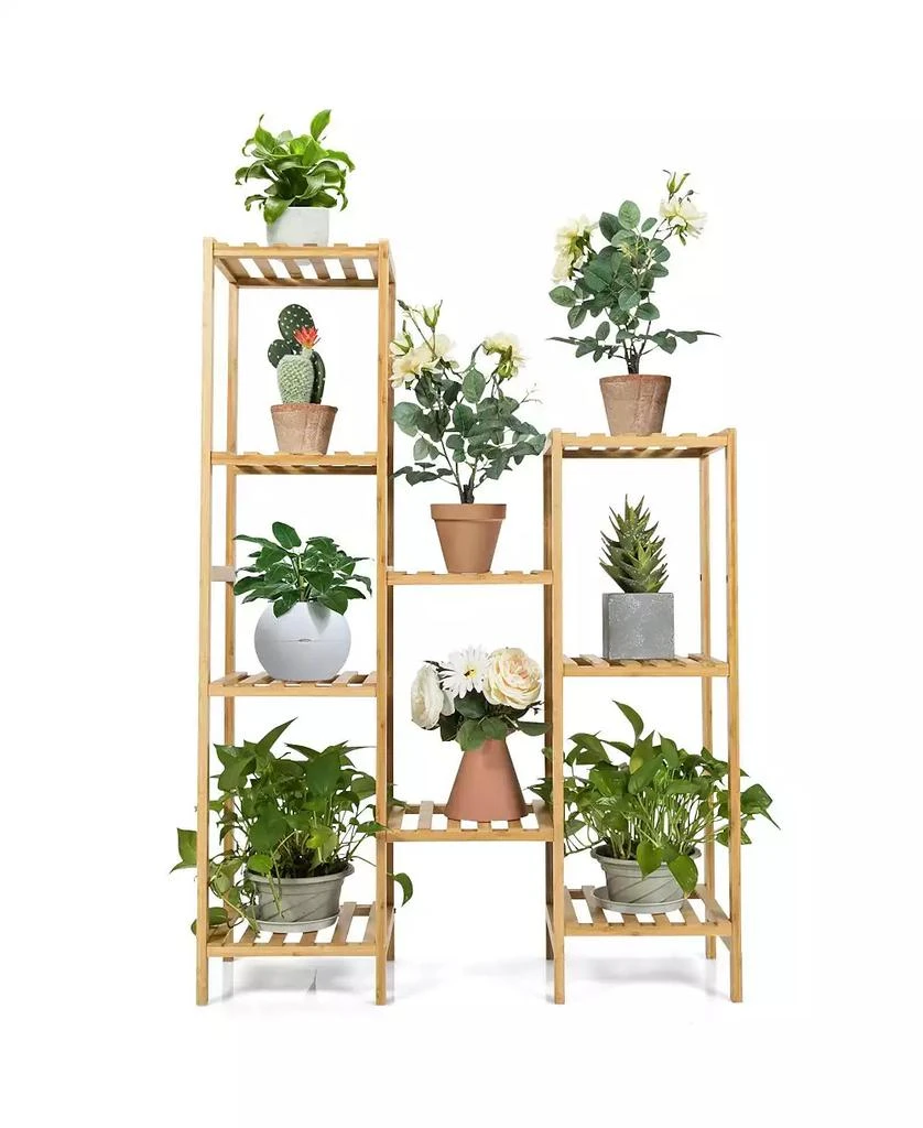 SUGIFT 9-Tier Bamboo Plant Stand for Living Room Balcony Garden 5