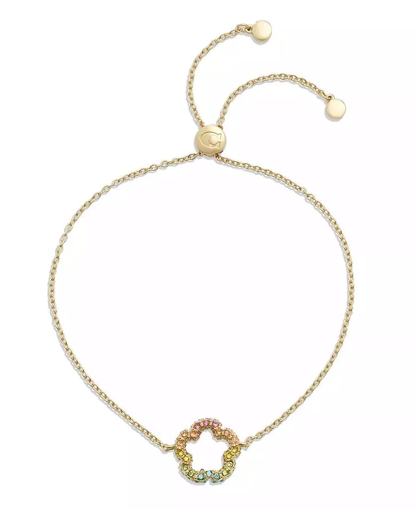 COACH Faux Stone Signature Tea Rose Slider Bracelet 1