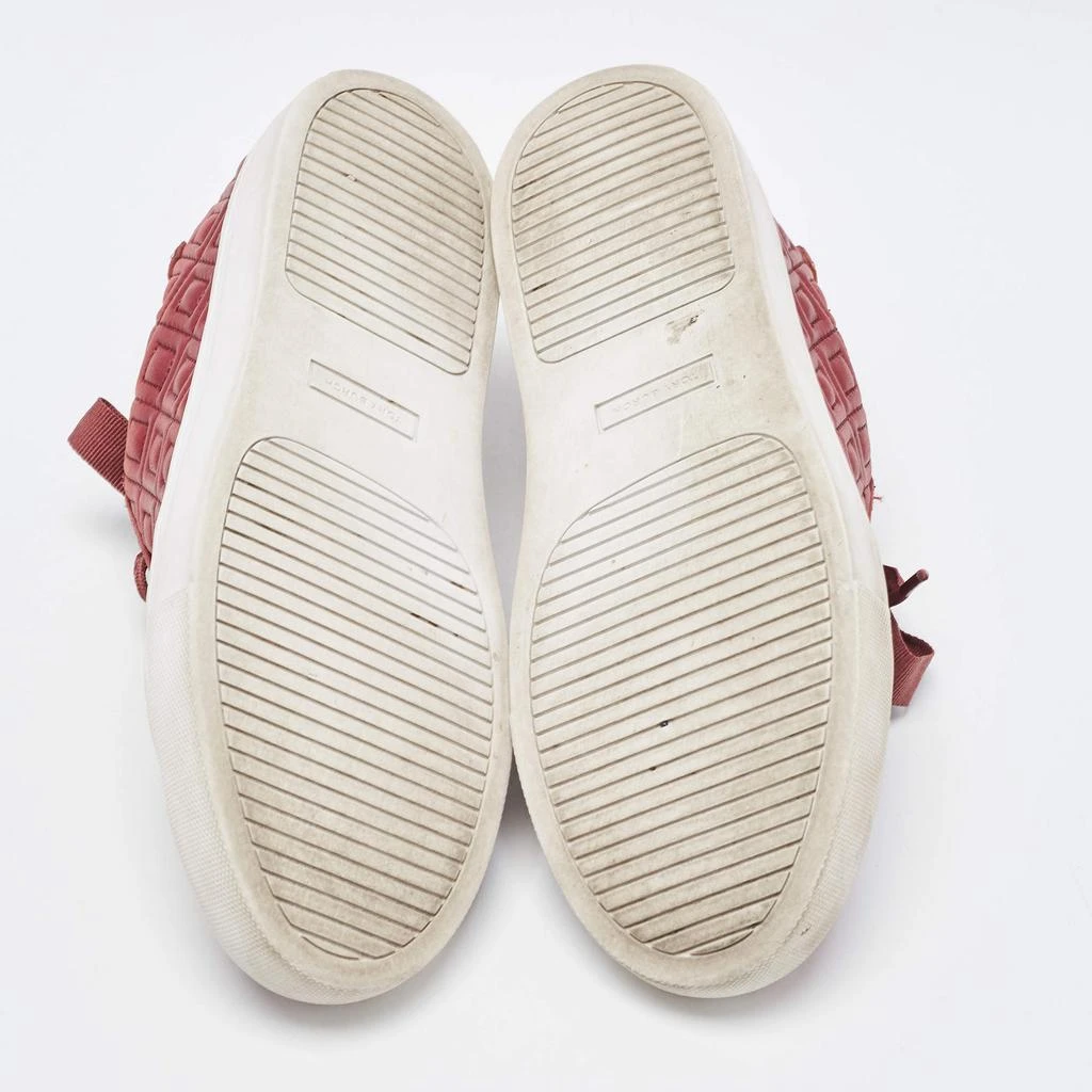 Tory Burch Tory Burch Red Quilted Leather Marion Lace Up Sneakers Size 38 6