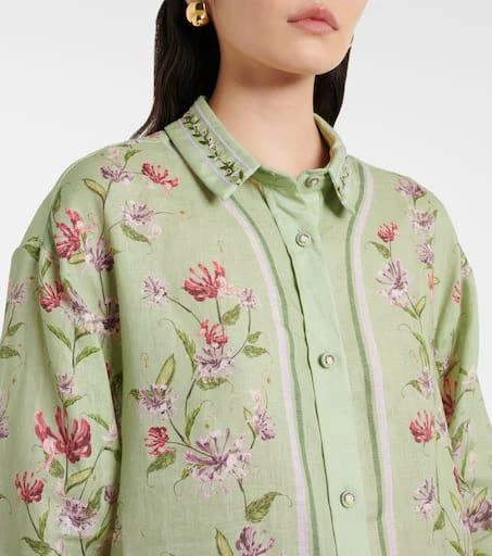 Agua by Agua Bendita Cecilia Honeysuckle floral linen shirt 4