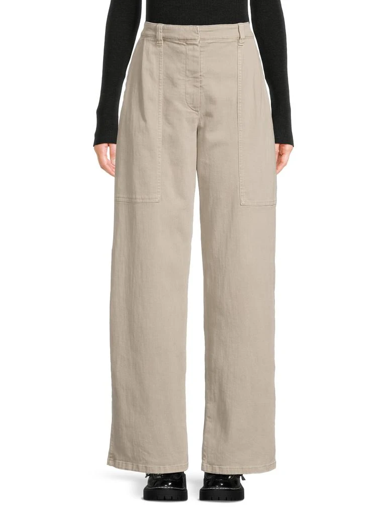 Brunello Cucinelli Flat-Front Crop Trousers 1