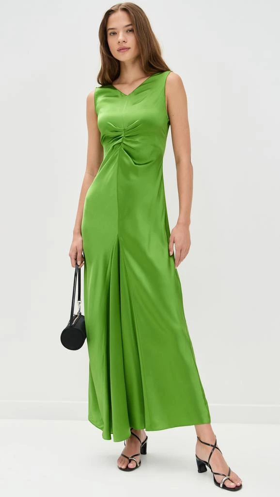 Lee Mathews Stella Silk Satin Ruched Dress 1
