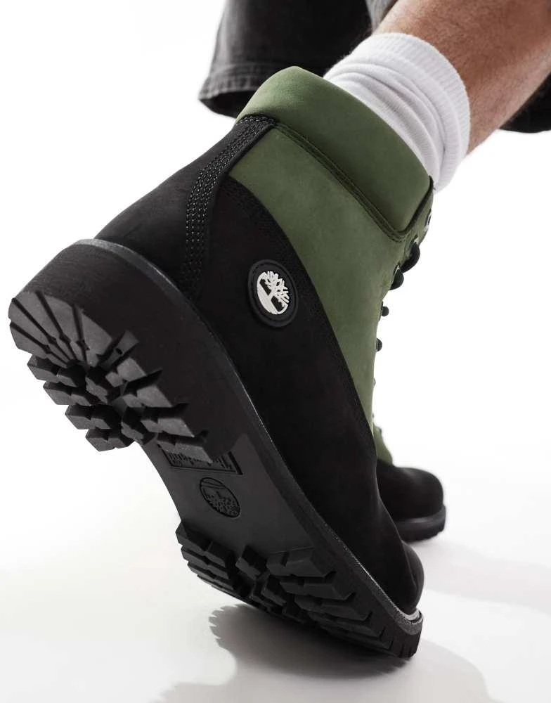 Timberland Timberland premium 6 inch waterproof boot in black and dark green 2
