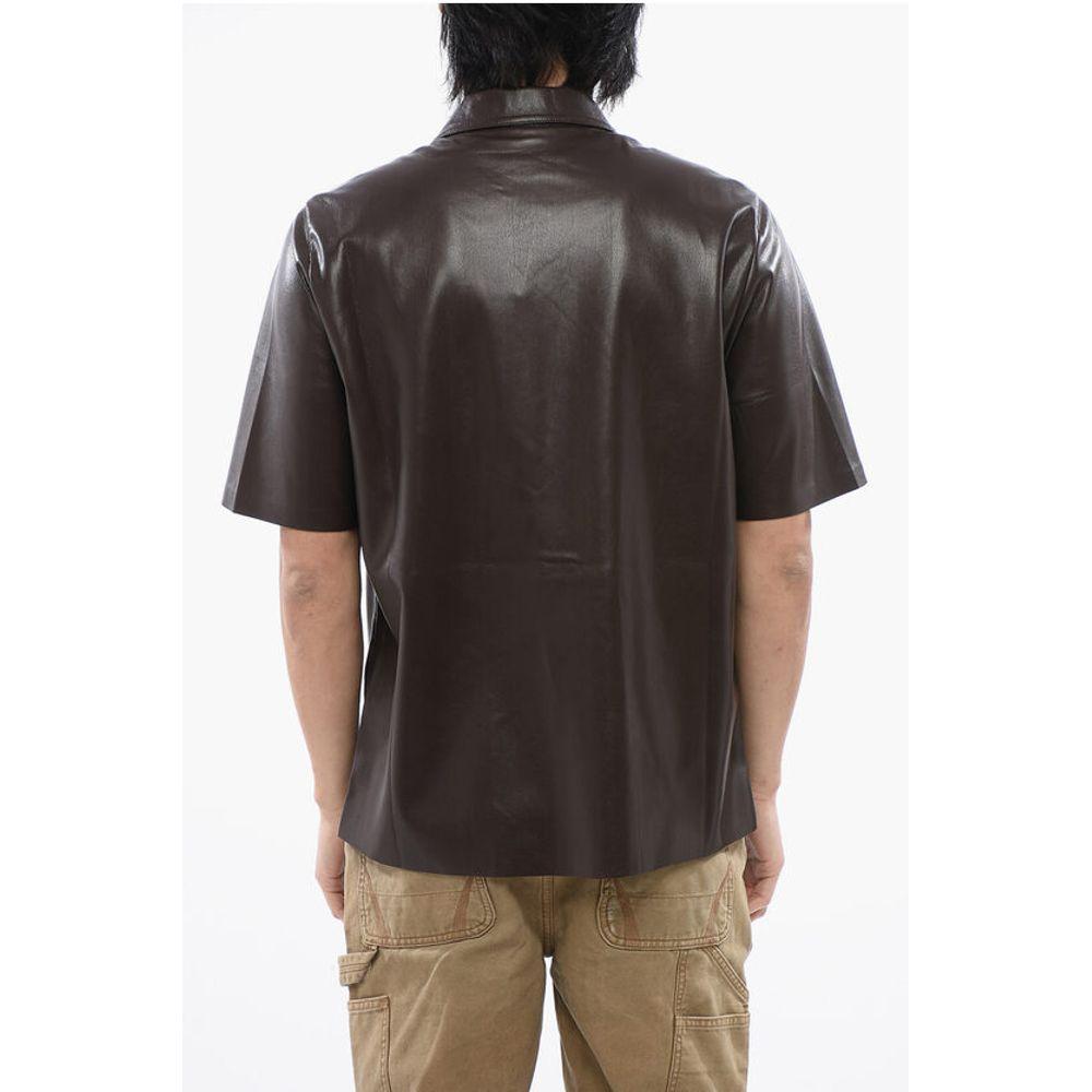 Nanushka Short Sleeved Faux Leather Men's Shirt