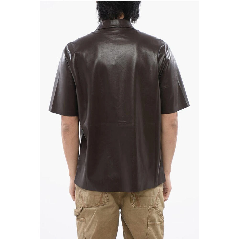 Nanushka Short Sleeved Faux Leather Men's Shirt 2