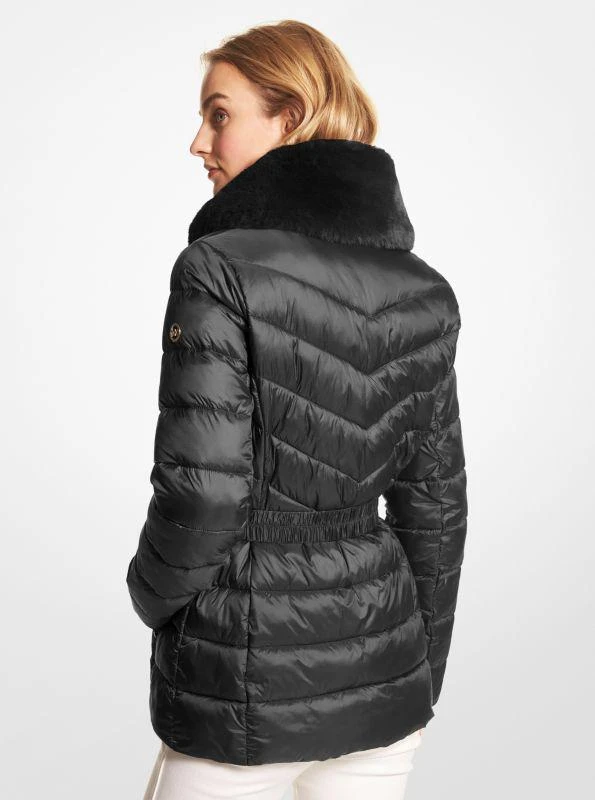 michael_kors Faux Fur Trim Quilted Nylon Packable Puffer Jacket 2