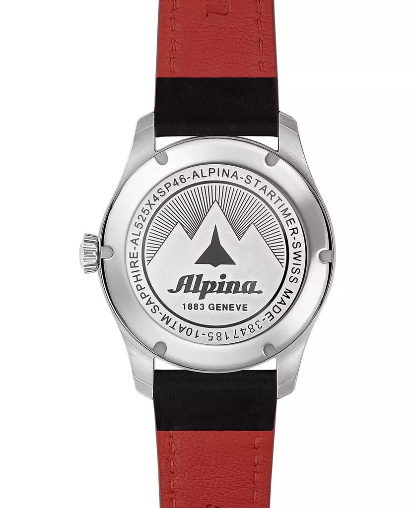 Alpina Men's Swiss Automatic Startimer Black Leather Strap Watch 41mm 3