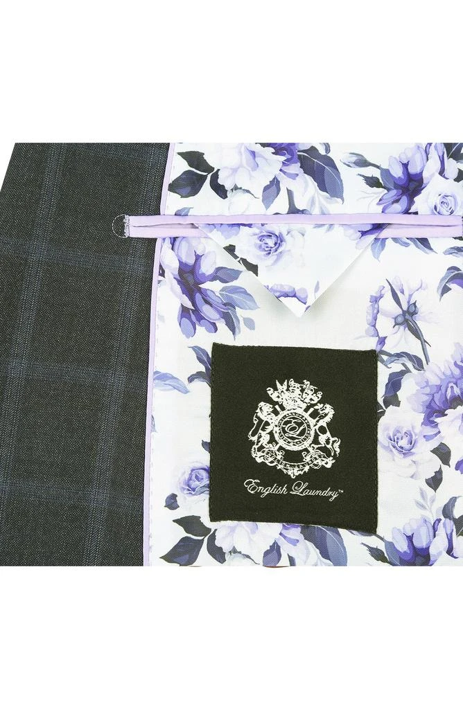 English Laundry Plaid Trim Fit Wool Blend Two-Piece Suit 5