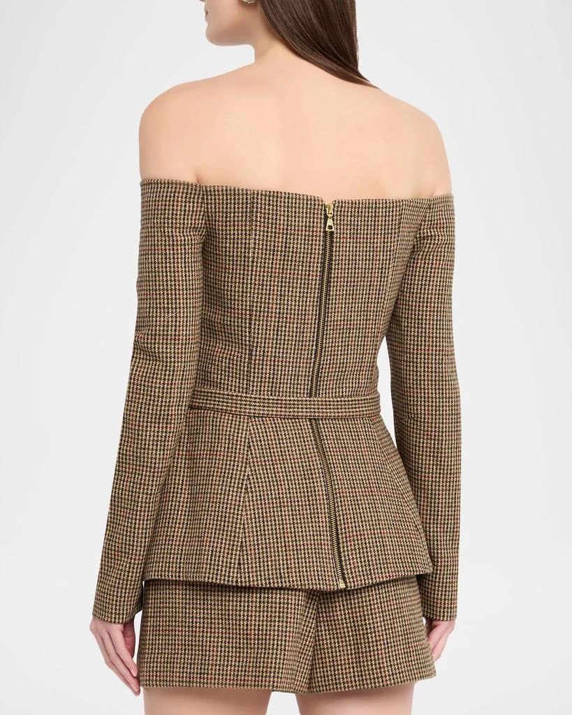 Sans Faff Delaney Off-The-Shoulder Houndstooth Blazer 3