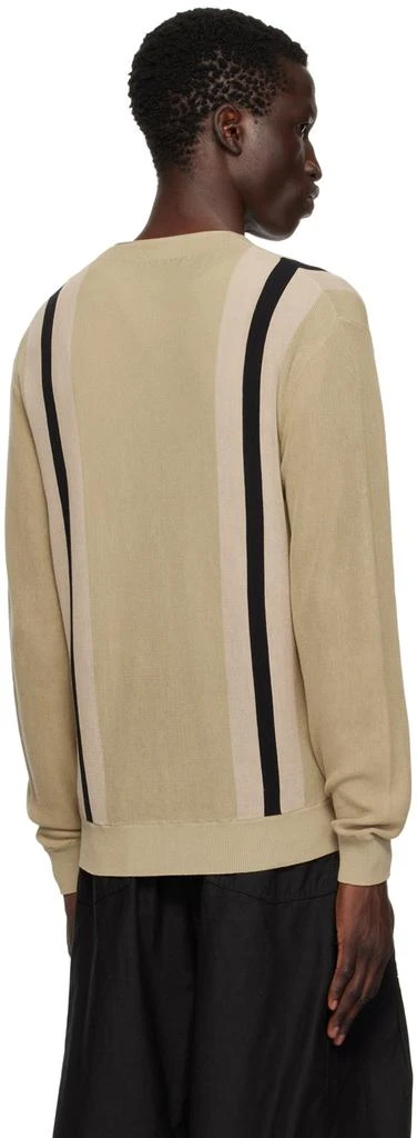 BEAMS PLUS Beige Stripe Cardigan 3