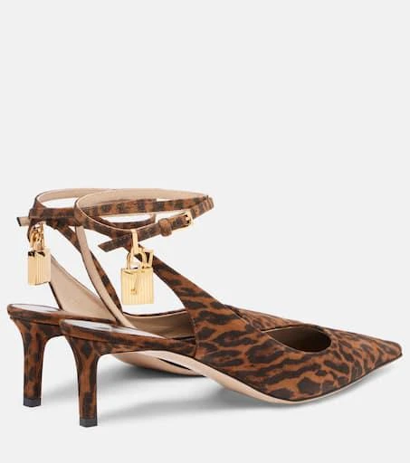 Tom Ford Padlock 55 suede slingback pumps 2