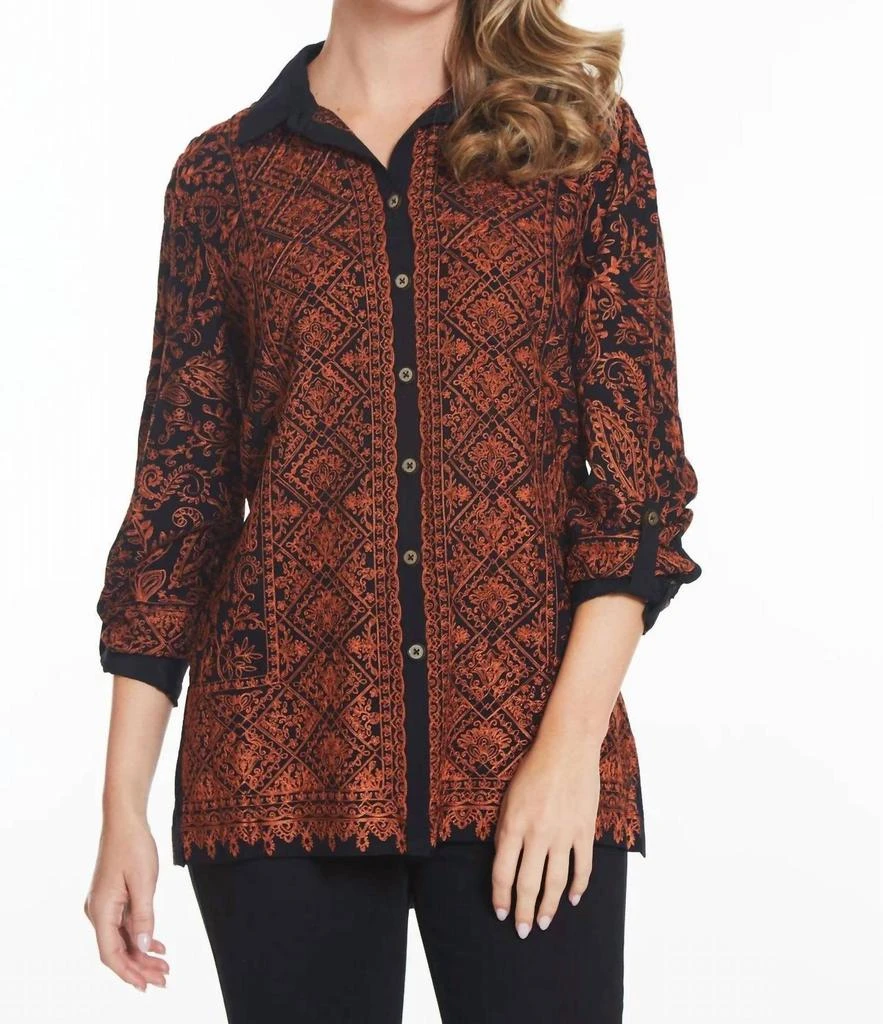 JOHN MARK Package It Up Tunic In Spice 1