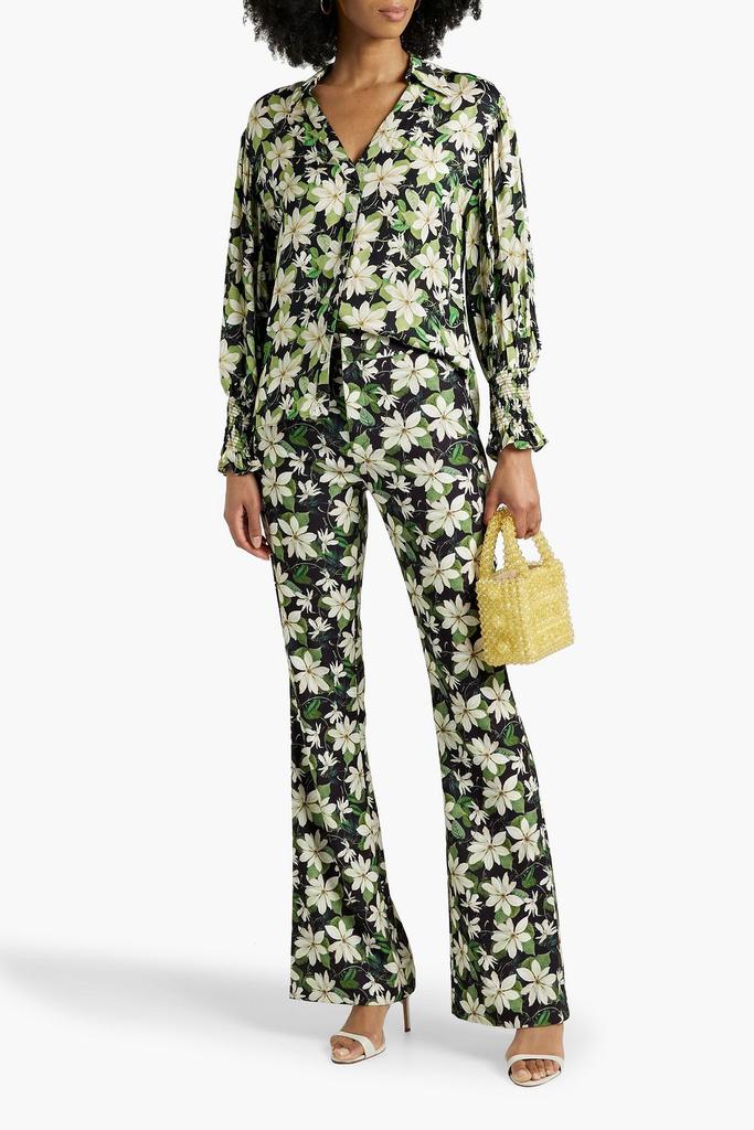 Alice + Olivia Julius floral-print satin-twill blouse