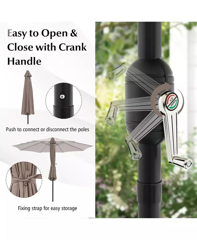 GOUUN 10 Feet Outdoor Patio Umbrella with Tilt Adjustment and Crank 7