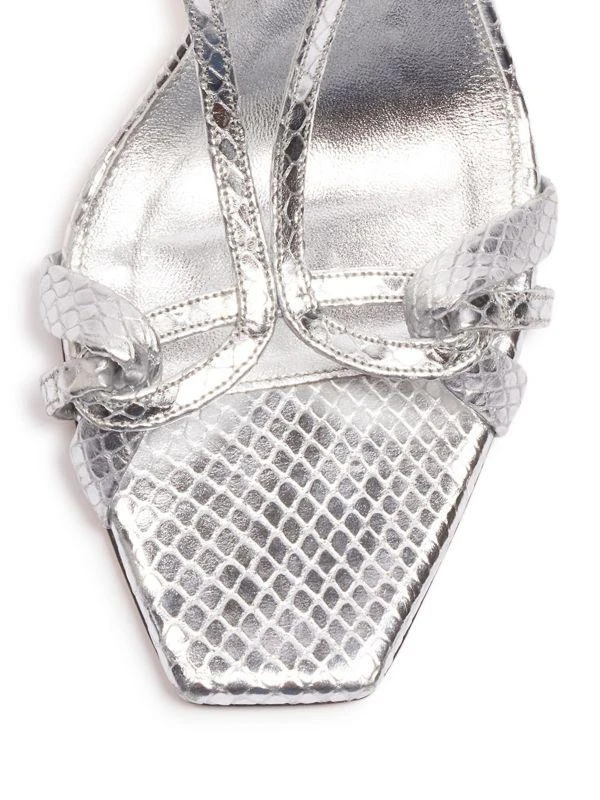 Chloé Nour Crocodile-Embossed Metallic Leather Sandals 4