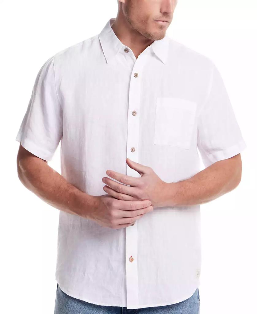 Weatherproof Vintage Men's Regular-Fit Solid Button-Down 100% Linen Shirt
