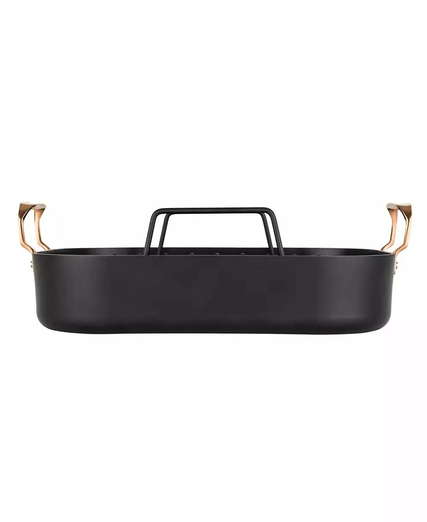 VIKING Hard Anodized Non-Stick Roaster with Rack and Carving Set, Copper Handles 4