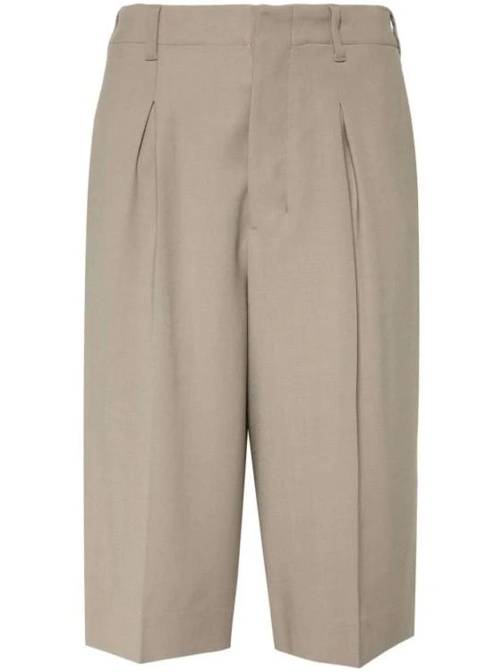 Ami Taupe Brown Tailored Knee Shorts 1
