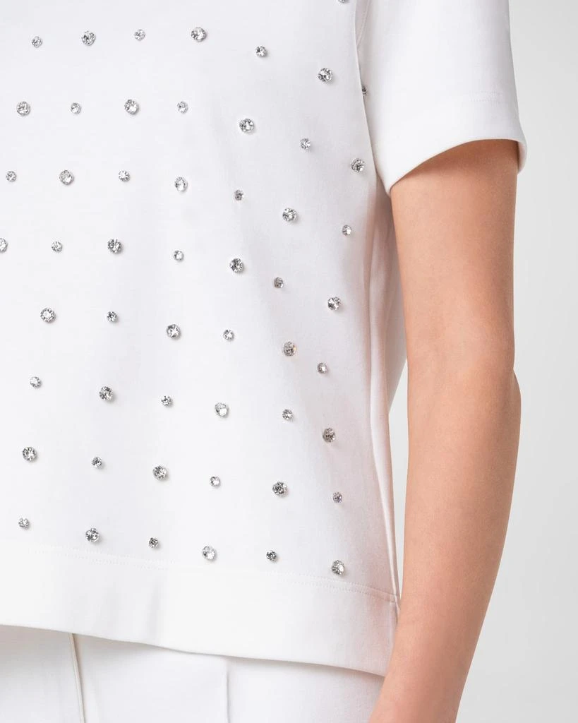 Akris Cotton Jersey T-Shirt with Crystal Studs Embellishments 5