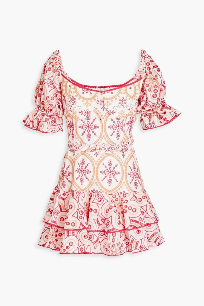 Charo Ruiz Ibiza Jean belted broderie anglaise cotton-blend mini dress 1