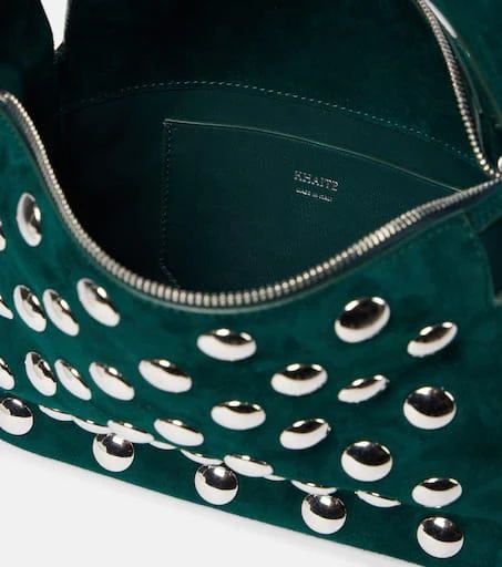 Khaite Elena Small studded suede shoulder bag 3