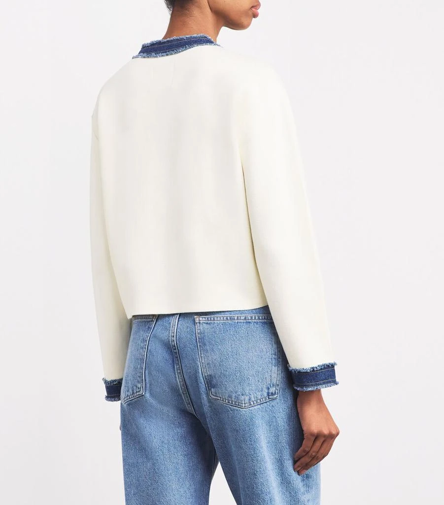 Sandro Paris Knit Denim-Trim Jacket 4