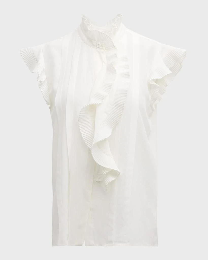 Elie Tahari The Chloe Ruffle-Trim Silk Blouse 1