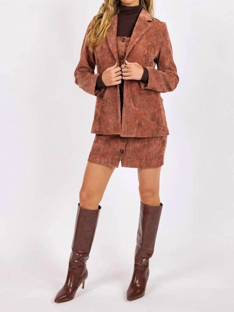 Sage 
Clare Sage 
Clare - Oui Oui Printed Velvet Blazer 2