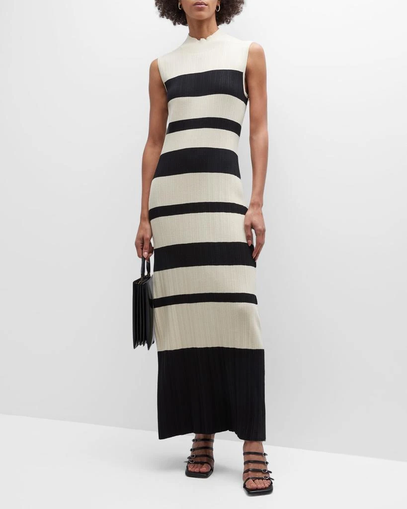 ATM Anthony Thomas Melillo Sleeveless Variegated Striped Maxi Dress 1