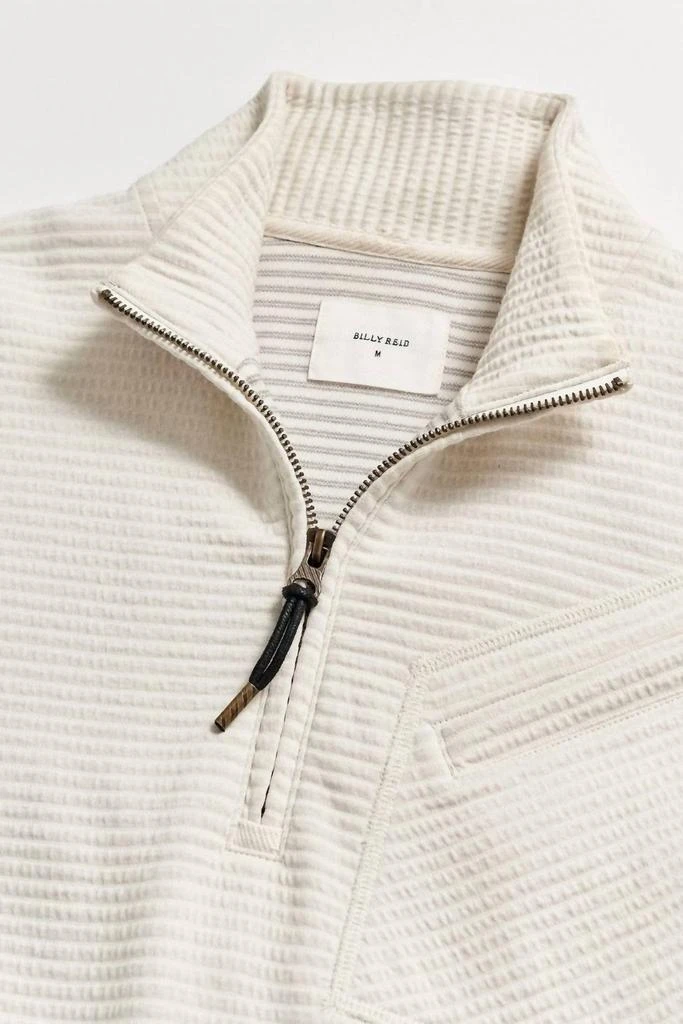 Billy Reid Quilted Half Zip In Tinted White 5