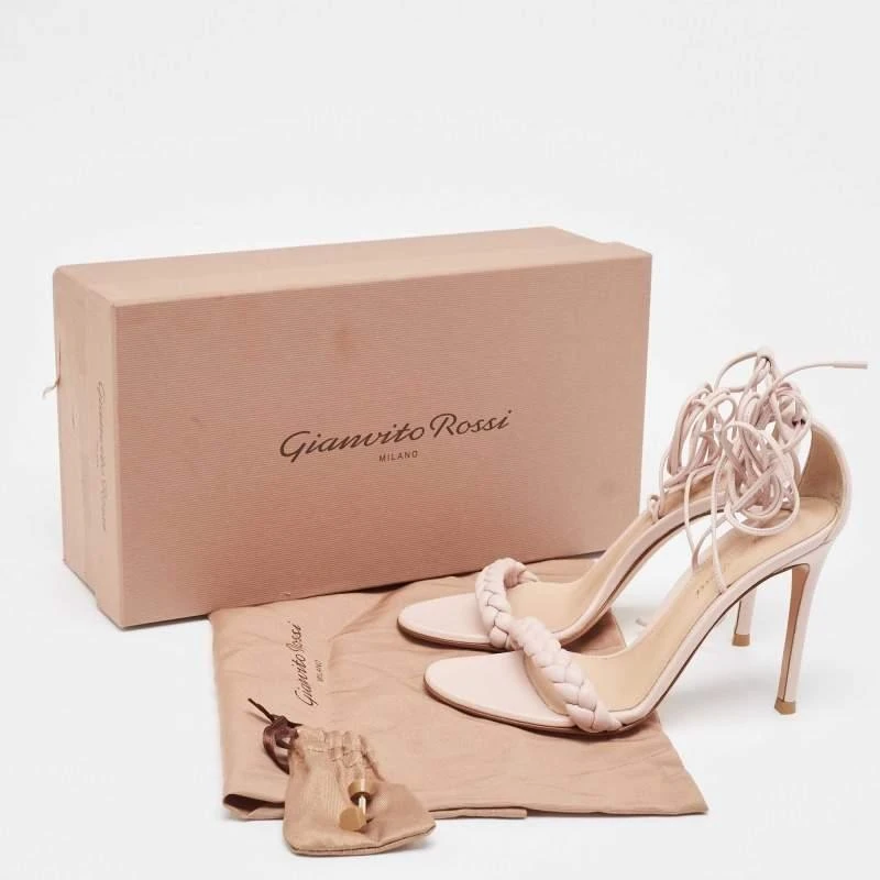 Gianvito Rossi Gianvito Rossi Pink Braided Leather Leomi Sandals Size 35.5 9